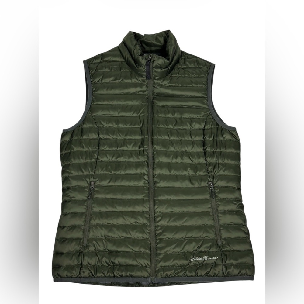 Eddie Bauer Travex EB700 Down Vest Women Small Green Lightweight Puffer Packable